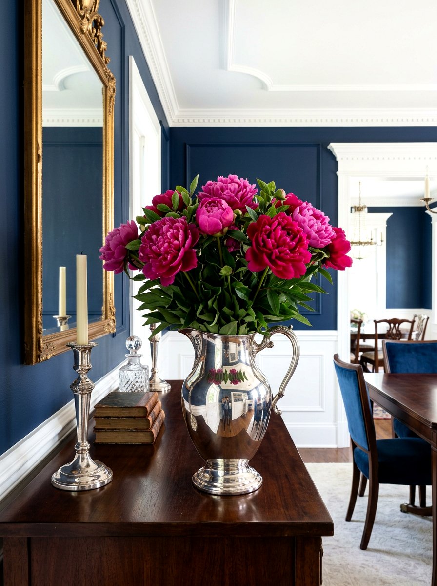 Silver pitcher peony bouquet - 25 Spring Peony Centerpiece Ideas