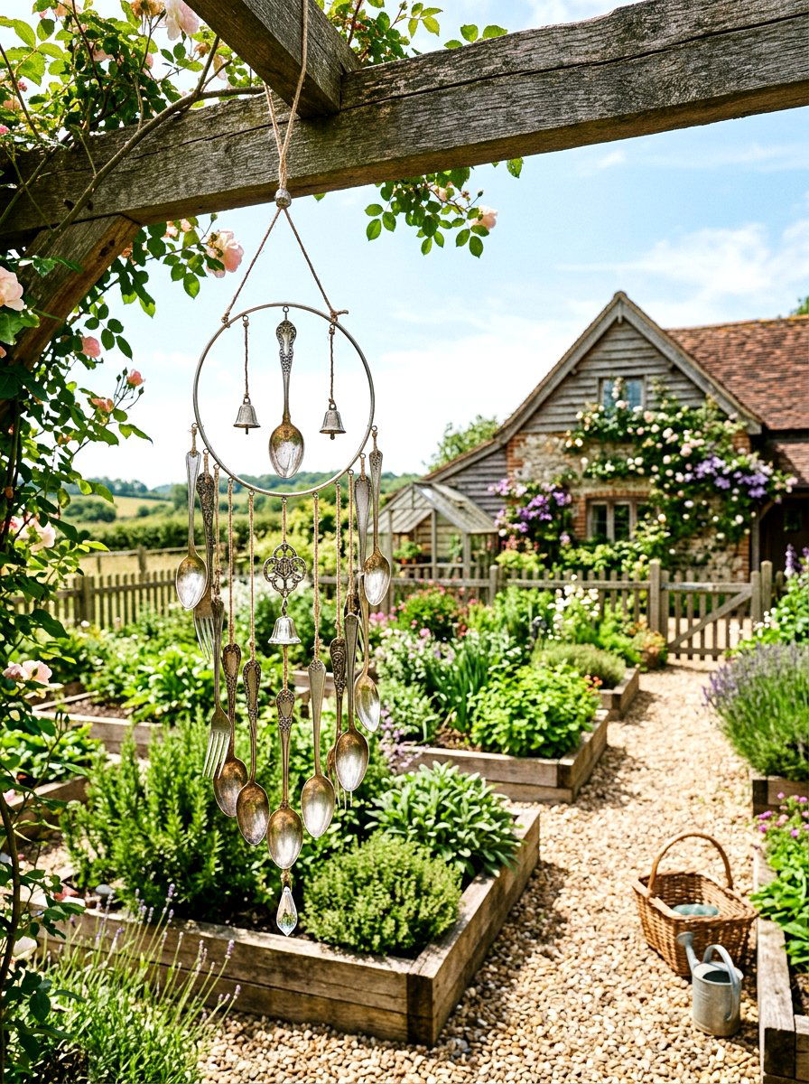 Silver spoon wind chime - 25 Spring Wind Chime Ideas