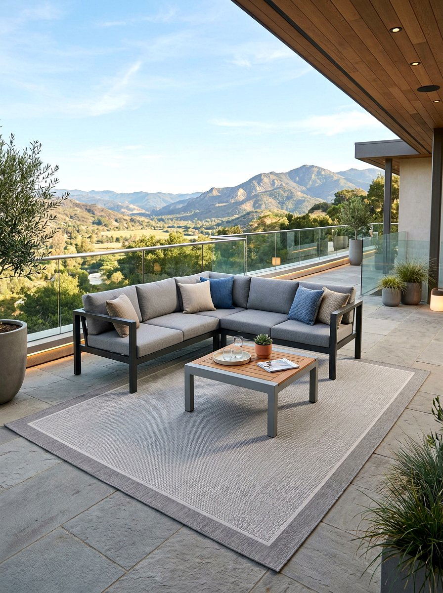 Simple Border Outdoor Rug - 25 Spring Outdoor Rug Ideas