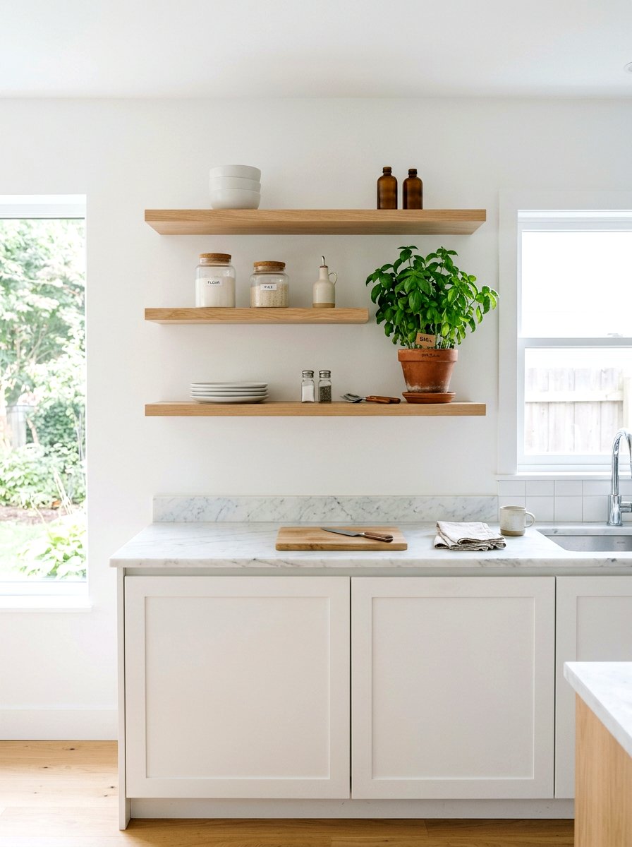 Simple Kitchen Shelving - 25 Spring Minimalist Decor Ideas