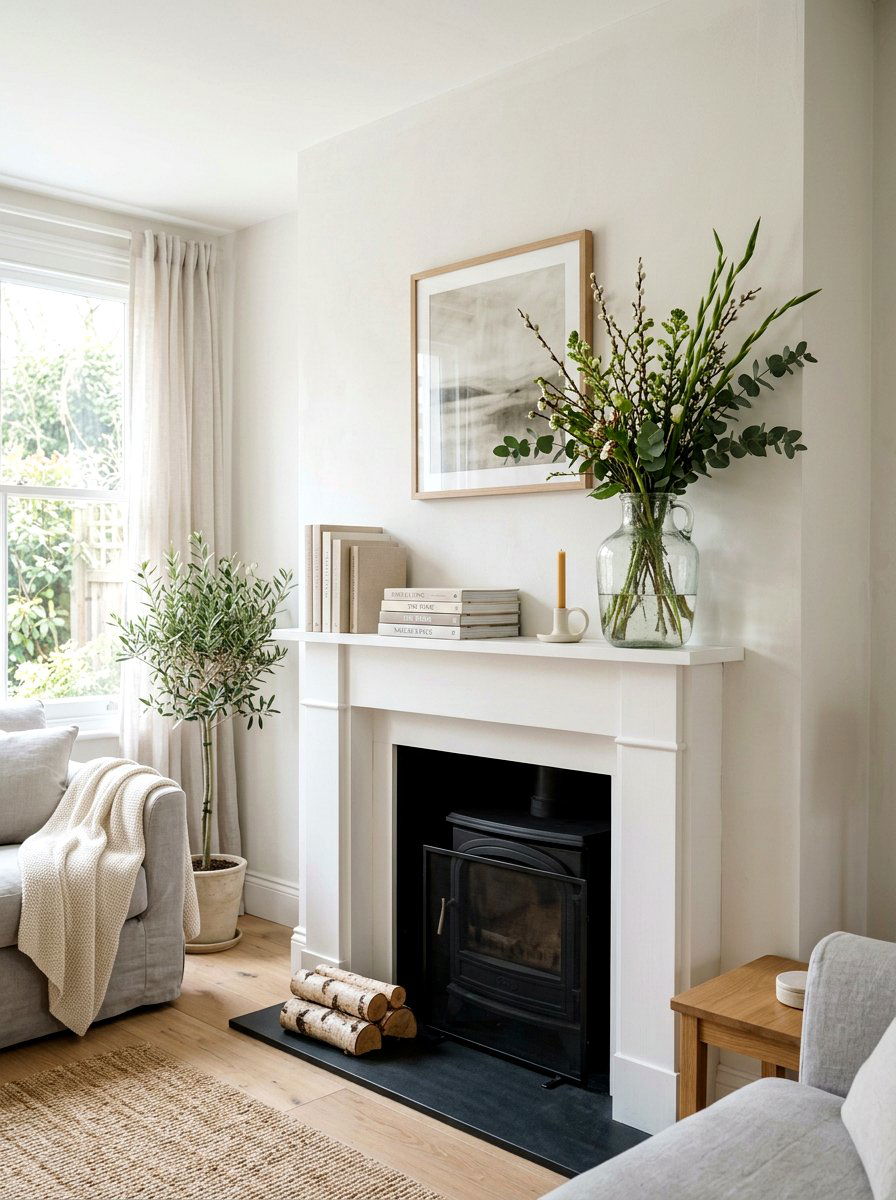 Simple Spring Mantel - 25 Spring Mantel Styling Ideas