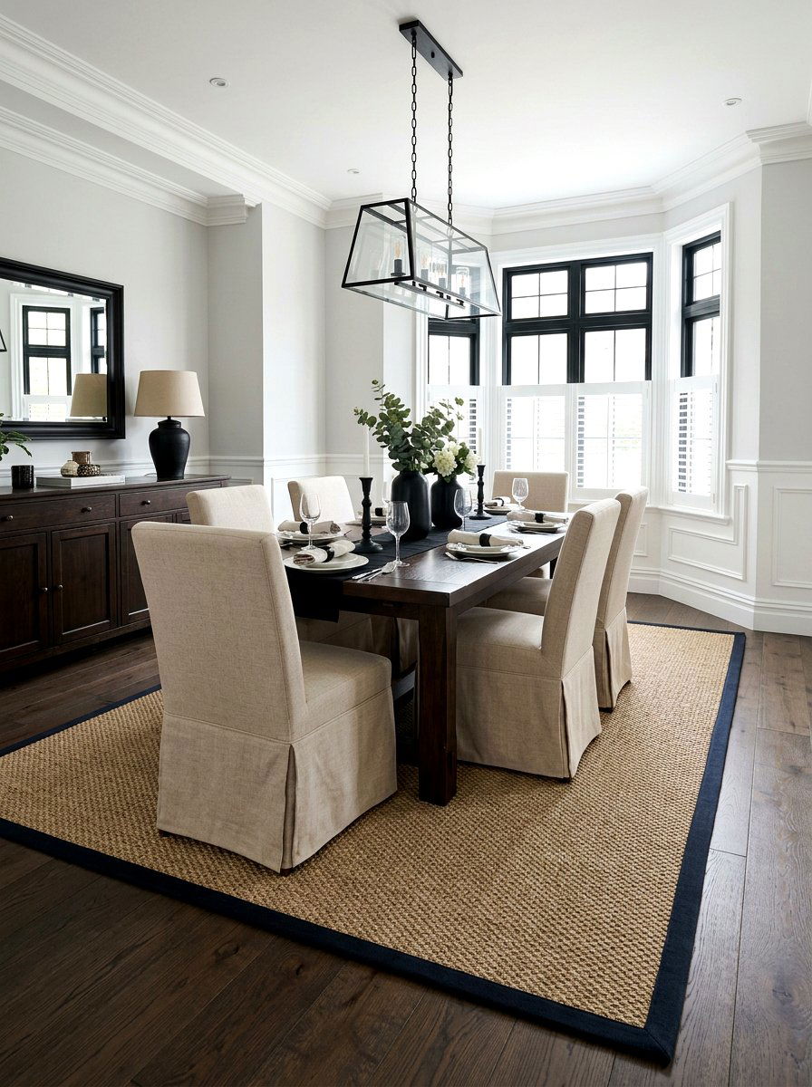 Sisal Border Rug - 25 Spring Dining Room Rug Ideas