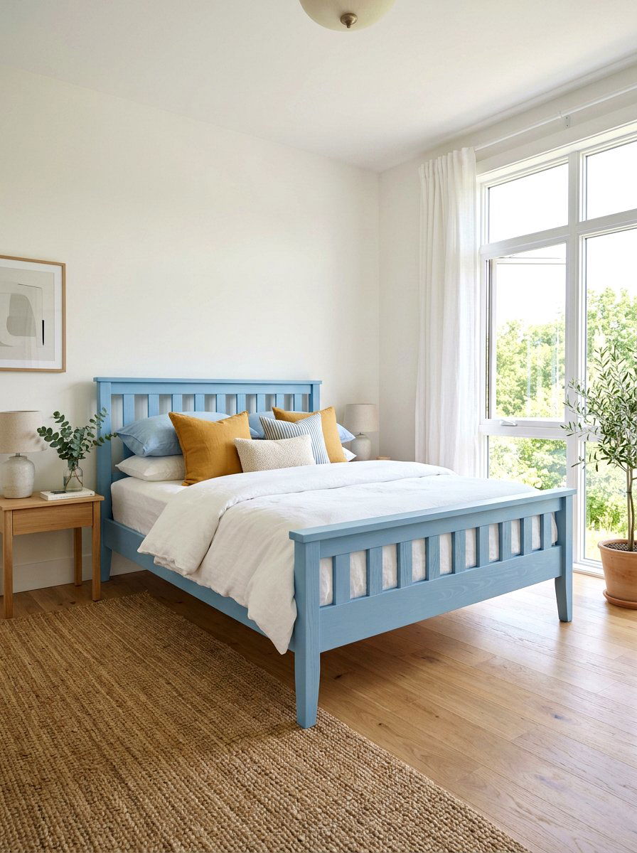 Sky Blue Bed Frame - 25 Spring Chalk Paint Furniture Ideas