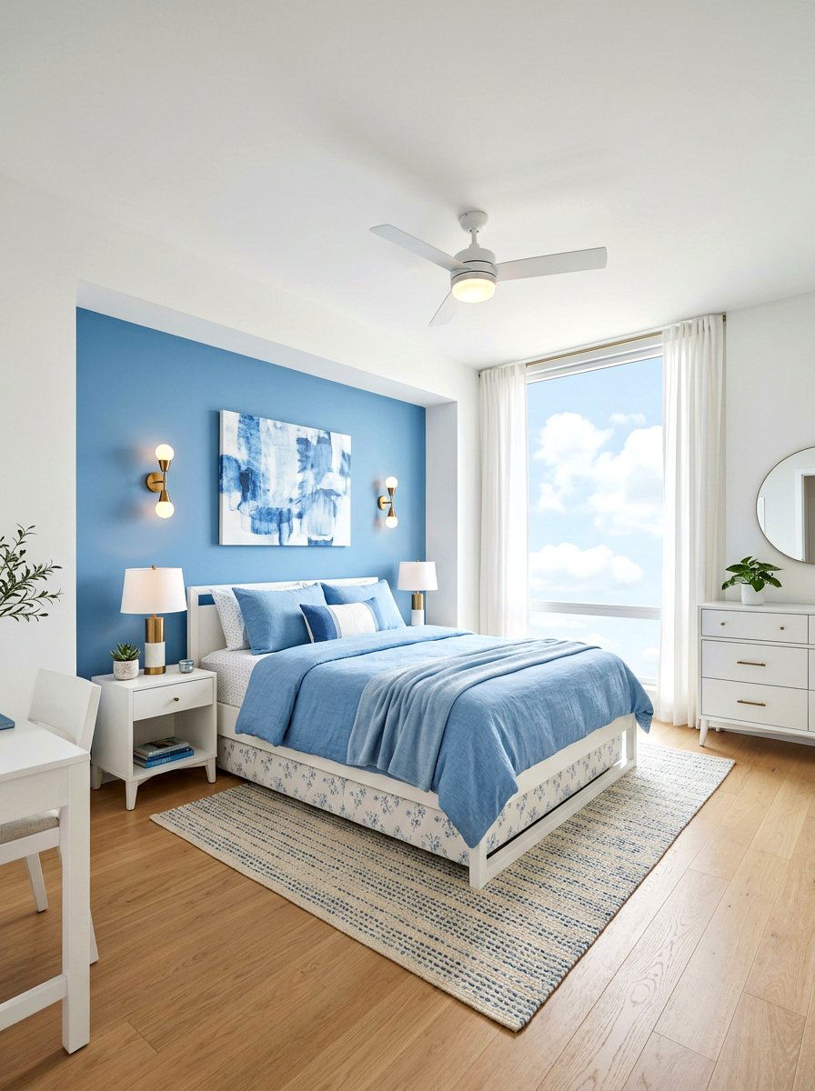 Sky Blue Bedroom - 25 Spring Bed Frame Decor Ideas
