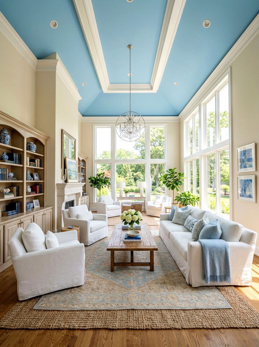 Sky Blue Ceiling Finish - 25 Spring Soft Blue Decor Ideas