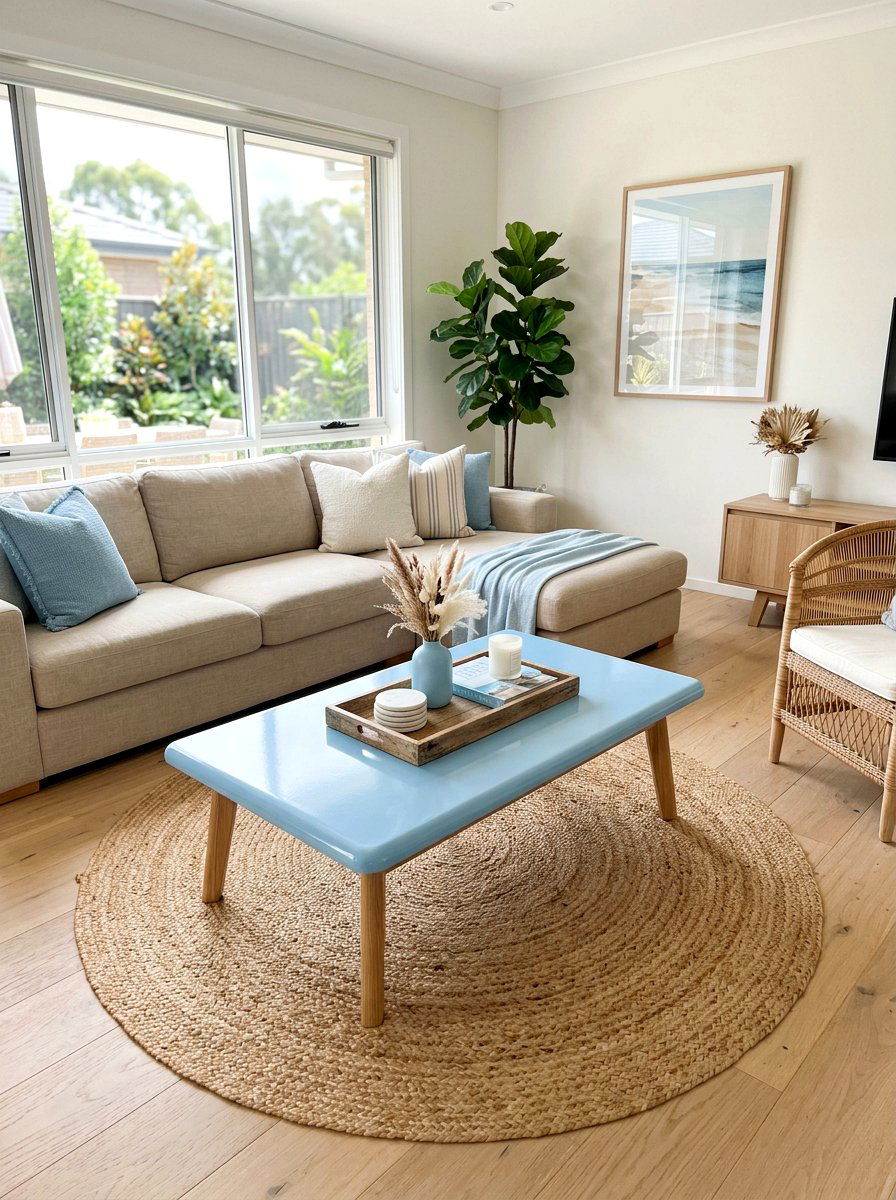 Sky Blue Coffee Table - 25 Spring Painted Furniture Ideas