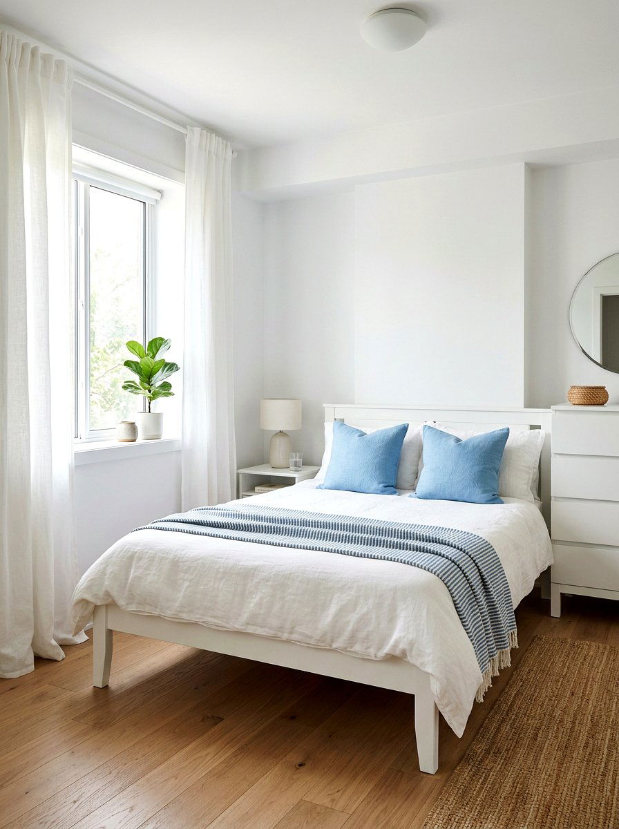 Sky Blue Cotton Pillow - 25 Spring Bedroom Pillow Ideas