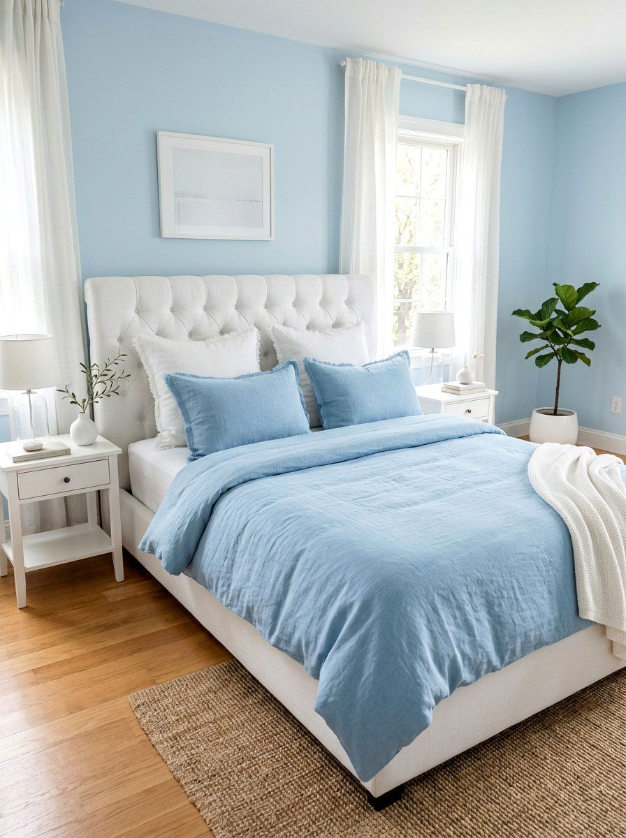 Sky Blue Duvet - 25 Spring Bedroom Linen Ideas