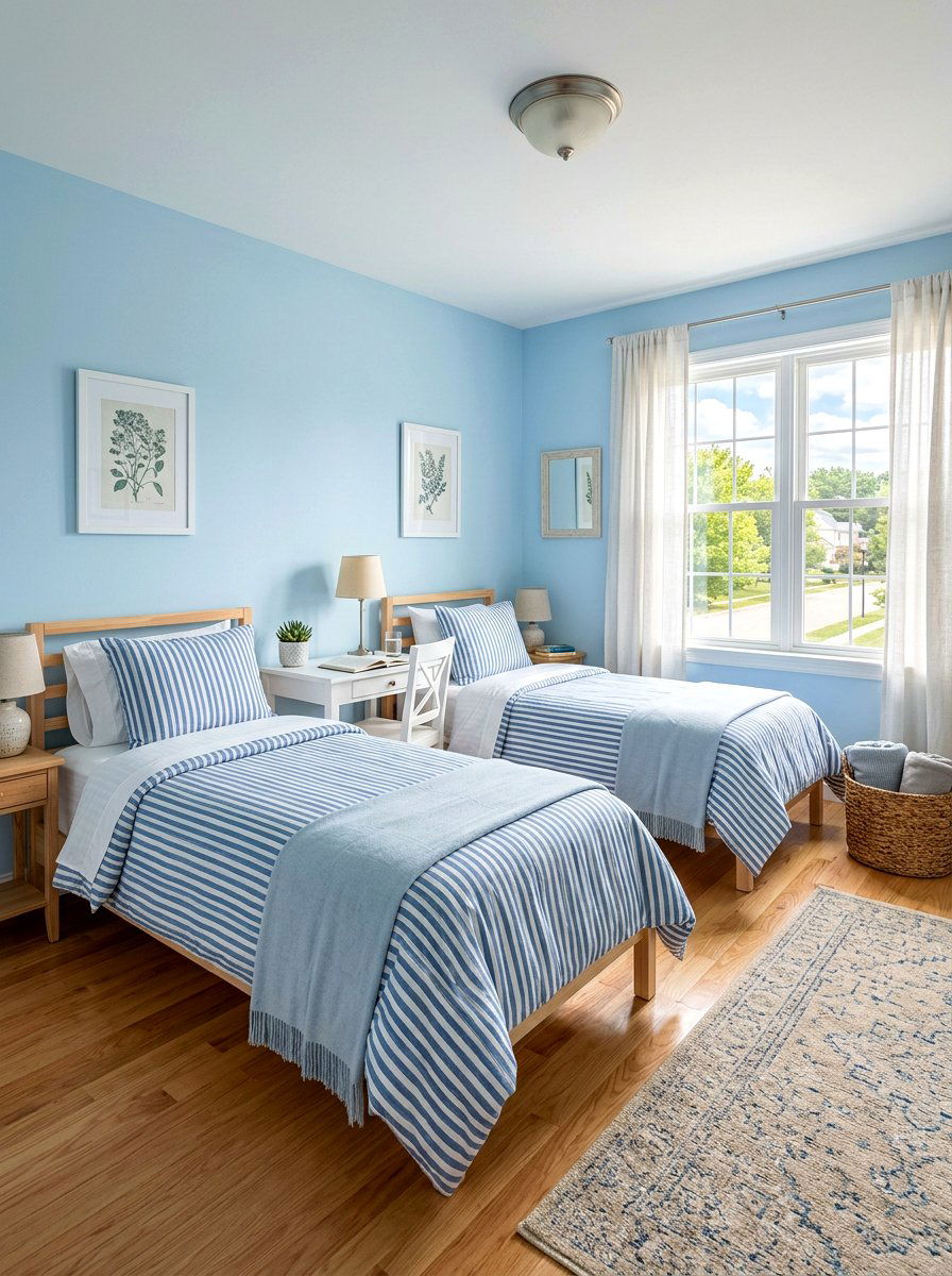 Sky Blue Guest Bedroom - 25 Spring Soft Blue Decor Ideas