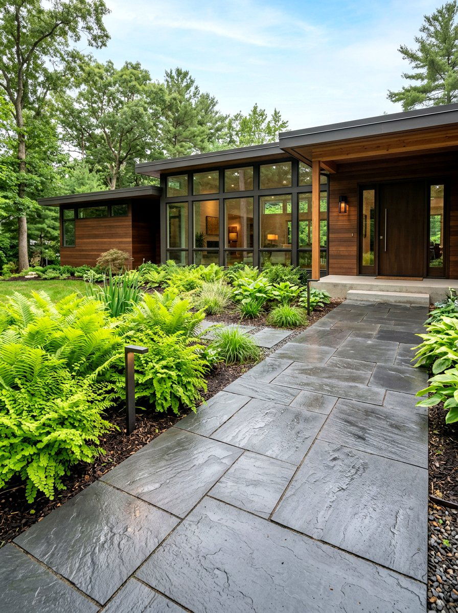 Slate tile entryway path - 25 Spring Entryway Walkway Ideas