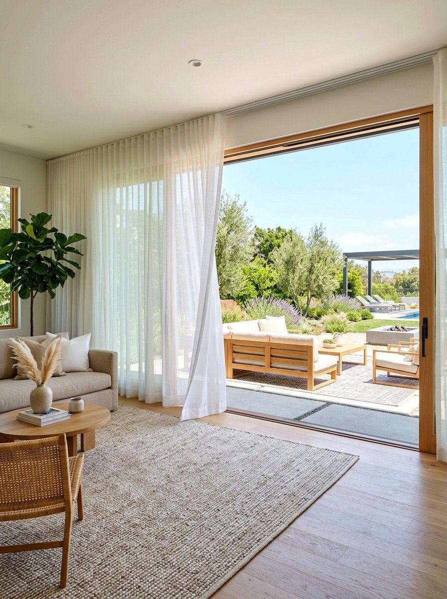 Sliding glass door sheer curtain - 25 Spring Sheer Curtain Ideas