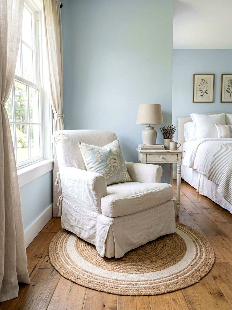 Slipcovered chair - 25 Spring Bedroom Chair Ideas