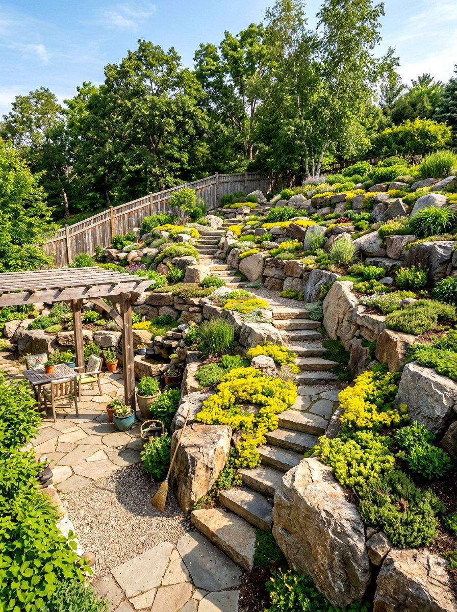 Sloped Rock Garden - 25 Spring Rock Garden Ideas