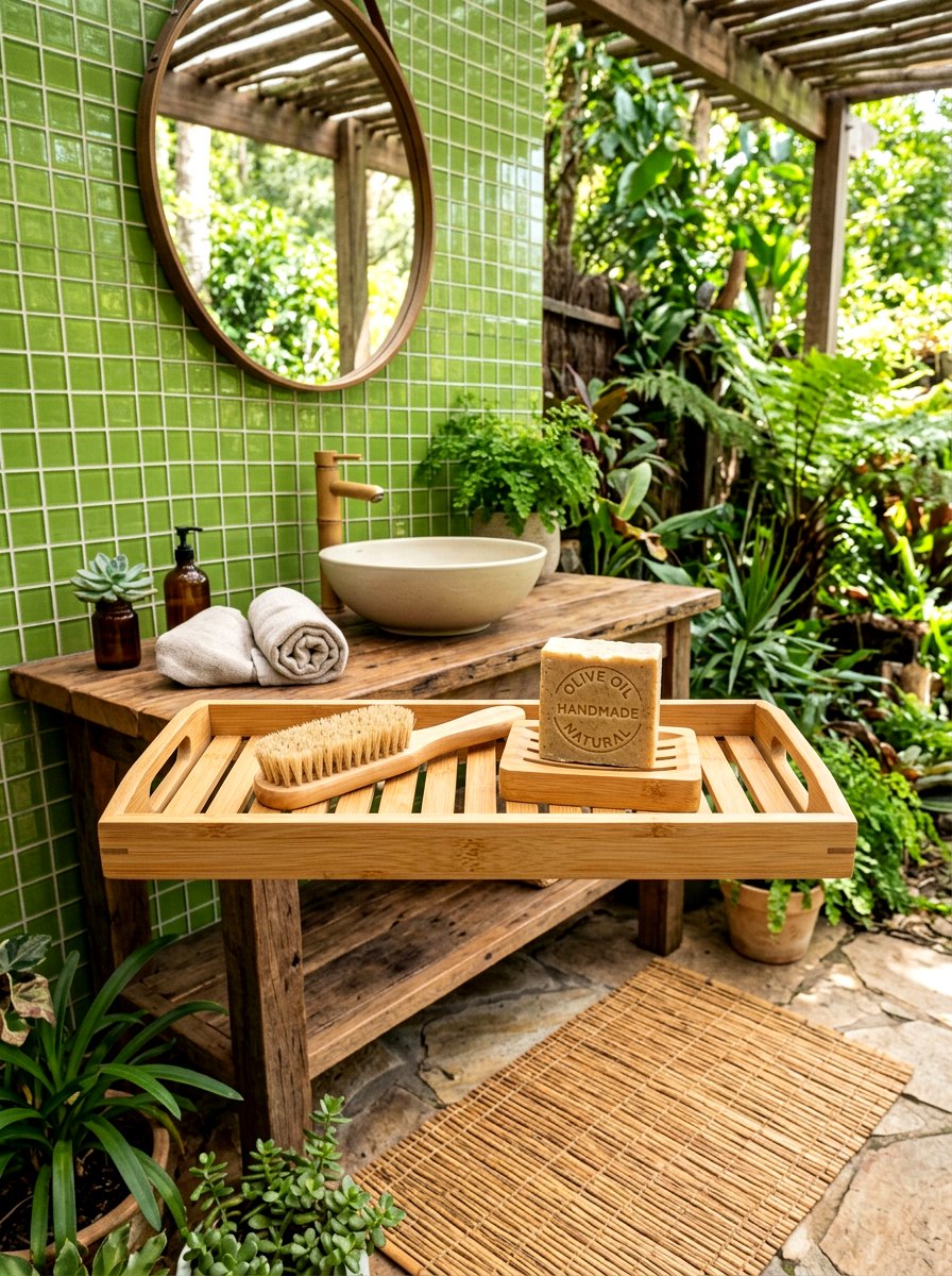 Slotted Bamboo Tray - 25 Spring Bathroom Tray Ideas