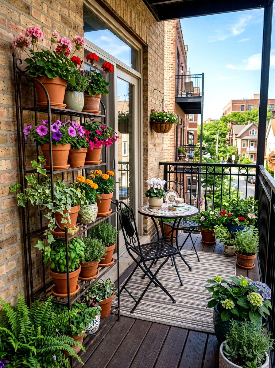 Small Apartment Porch Garden - 25 Porch Spring Decor Ideas