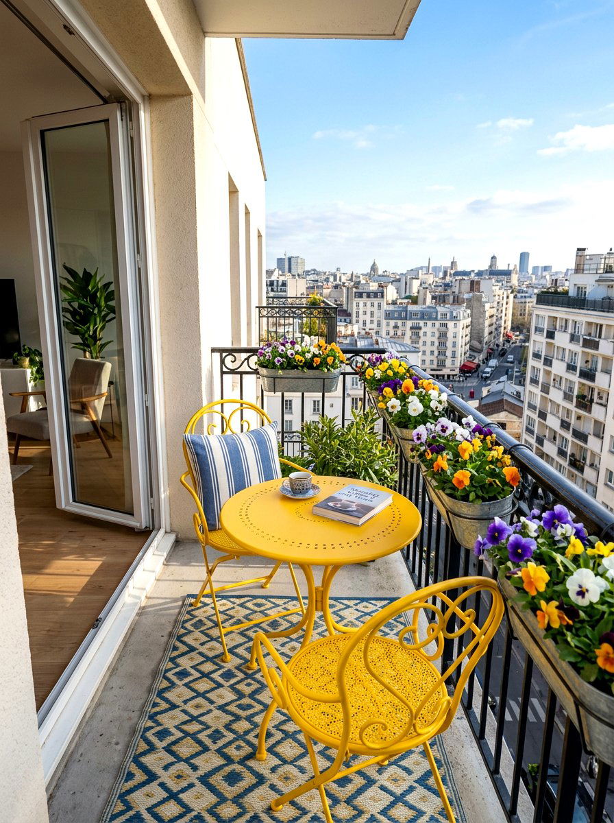 Small Balcony Bistro Set - 25 Backyard Patio Spring Decor Ideas