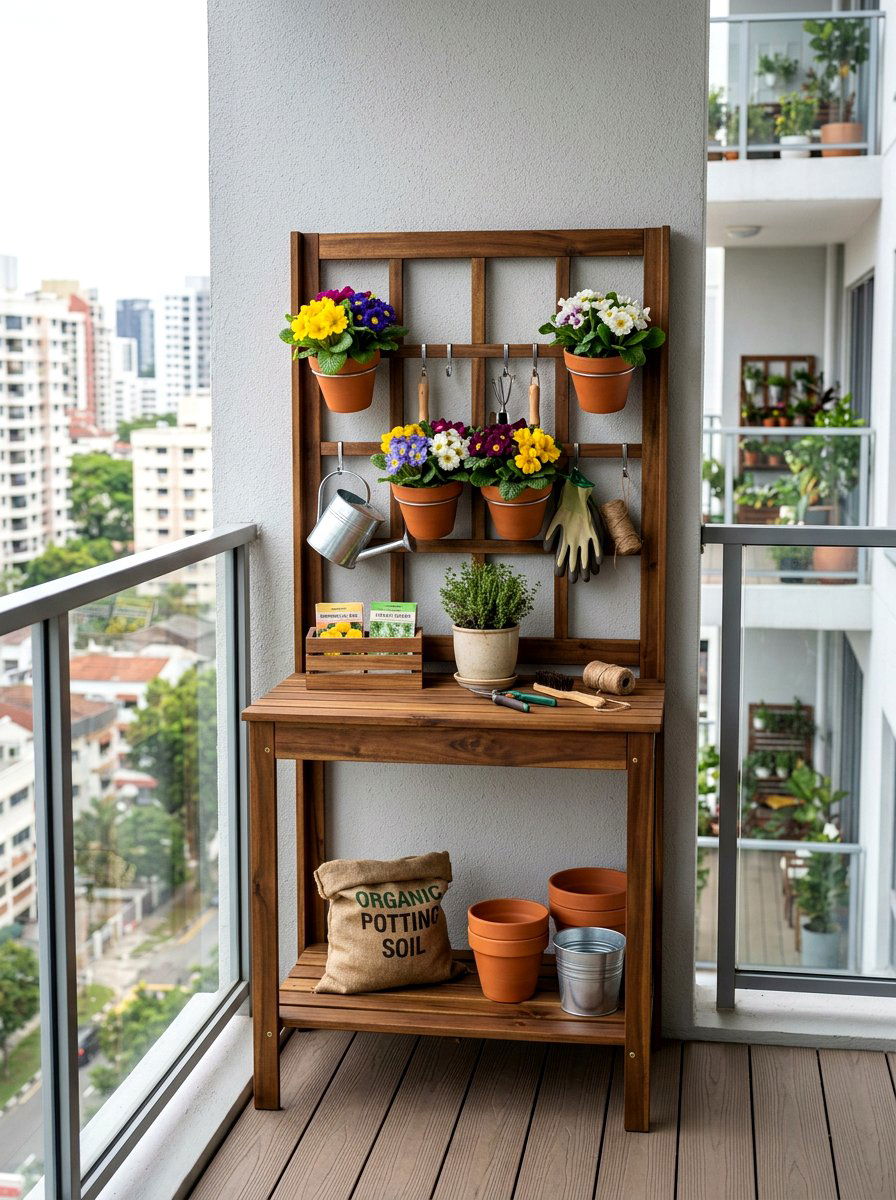 Small Balcony Potting Bench - 25 Spring Potting Bench Decor Ideas