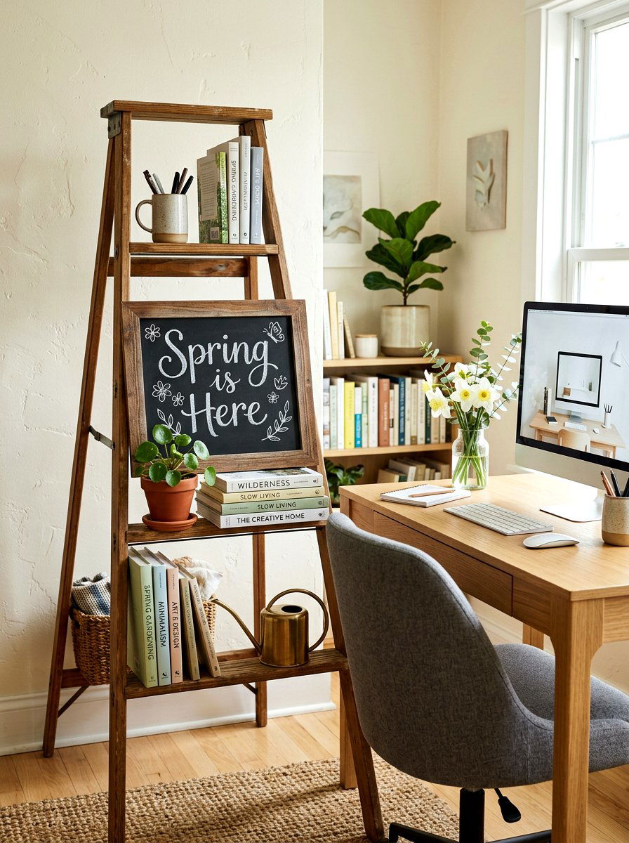 25 Stylish Spring Blanket Ladder Decor Ideas for Cozy Homes