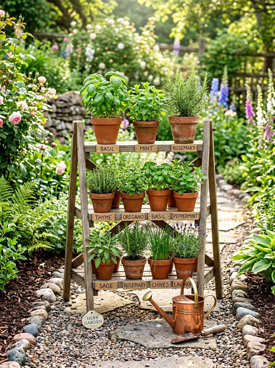 Small Herb Garden - 25 Spring Small Balcony Decor Ideas