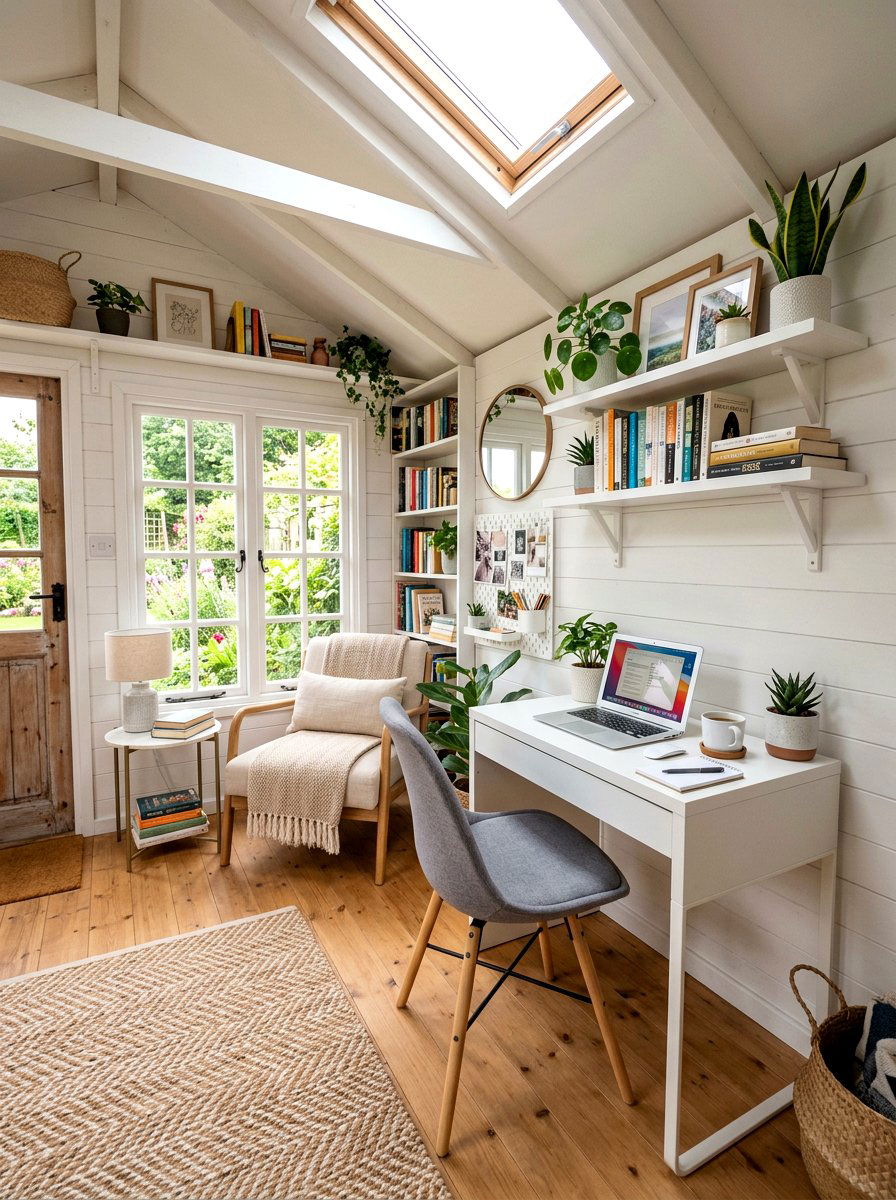 Small Office Desk - 25 Spring She Shed Decor Ideas