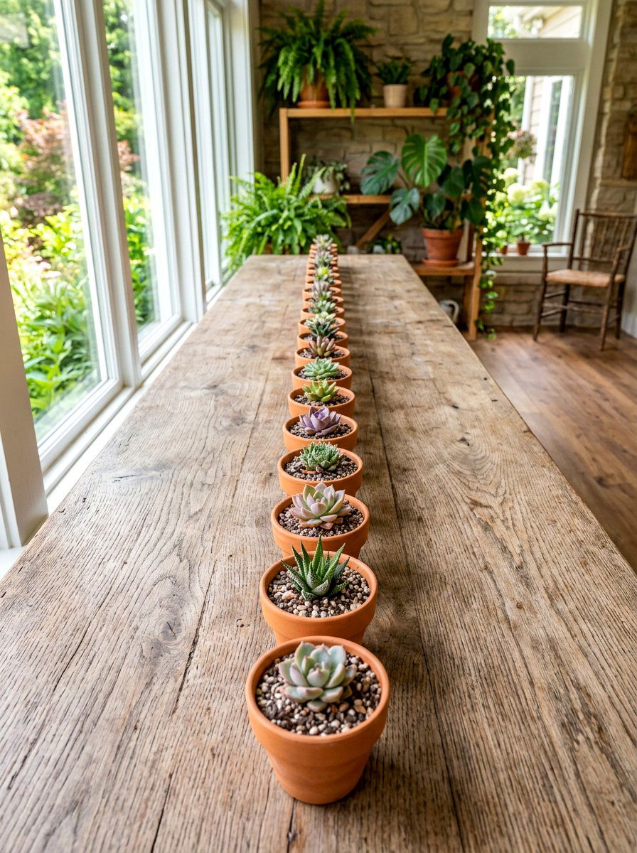 Small Potted Succulent Grouping - 25 Spring Succulent Centerpiece Ideas