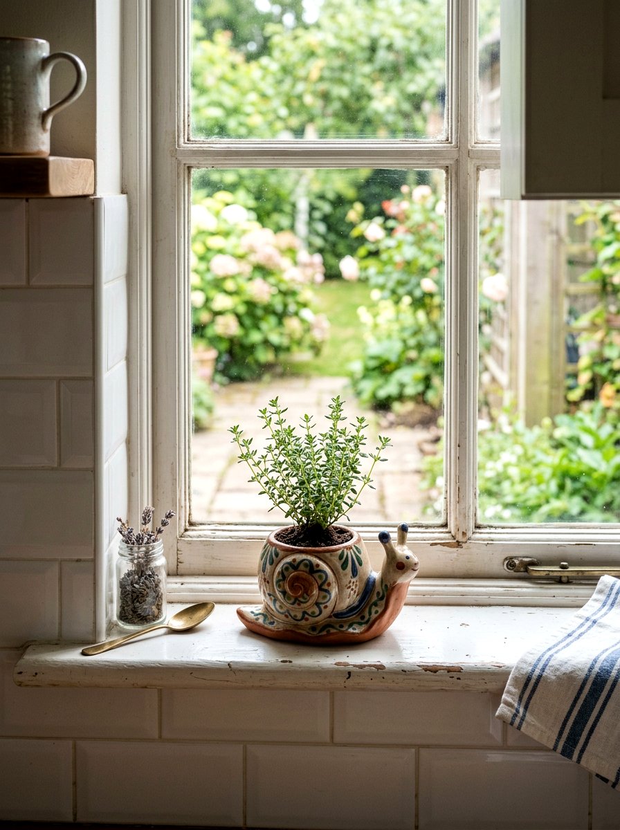 Small Snail Pot - 25 Spring Snail Planter Ideas