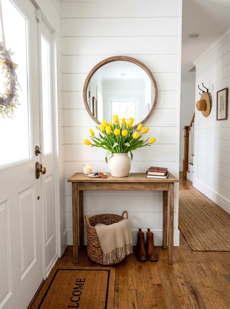 Small entryway flowers - 25 Spring Decorating Tips for Small Spaces