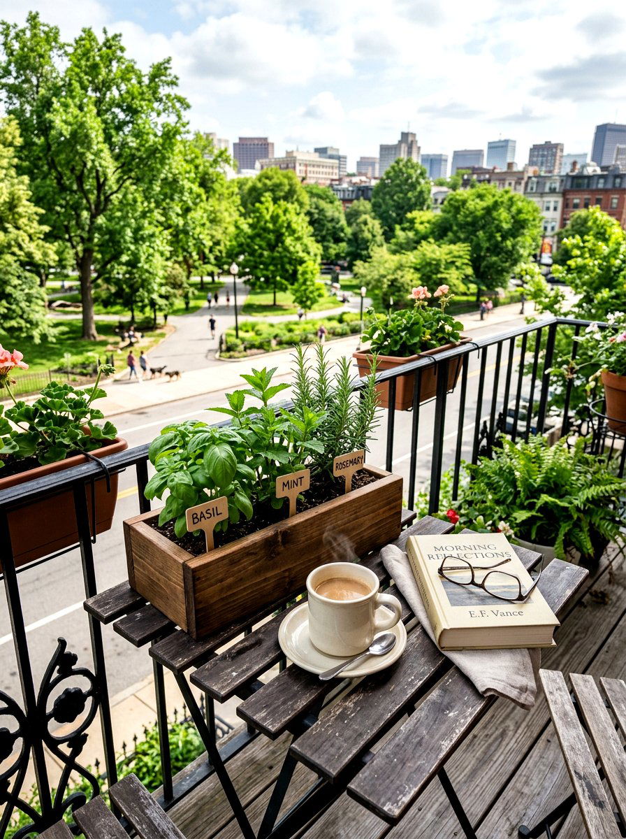 Small herb garden kit - 25 Spring Balcony Planter Ideas