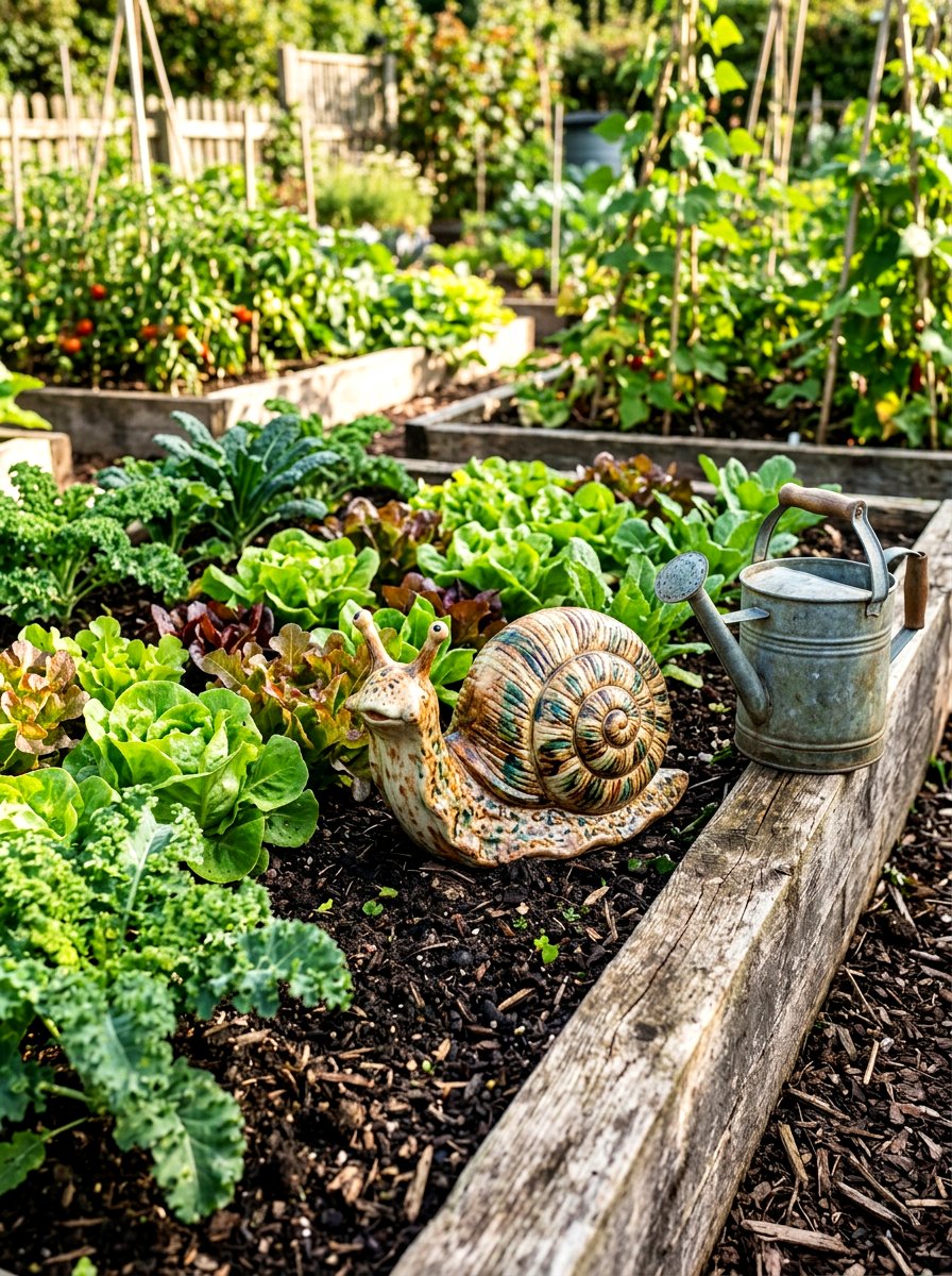 Snail Garden Statue - 25 Spring Garden Animal Decor Ideas