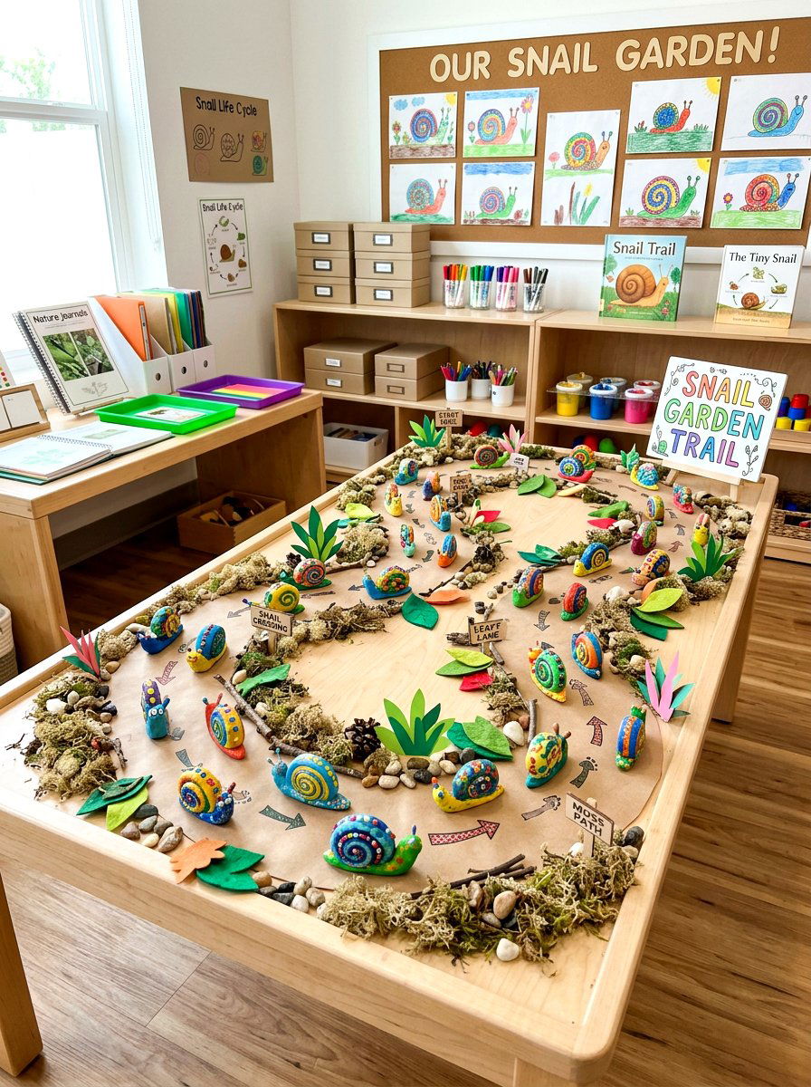 Snail Garden Trail - 25 Spring Bulletin Board Ideas