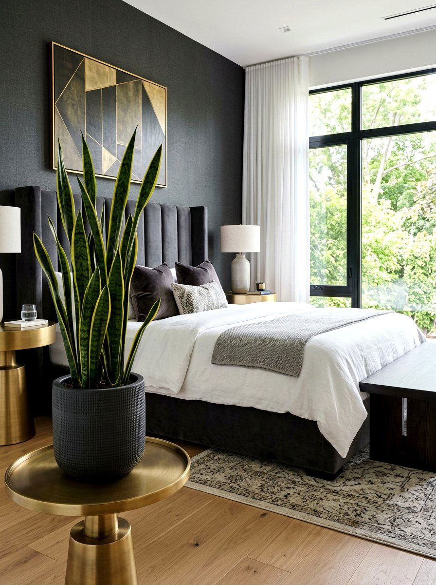 Snake plant bedroom - 25 Spring Indoor Plant Ideas