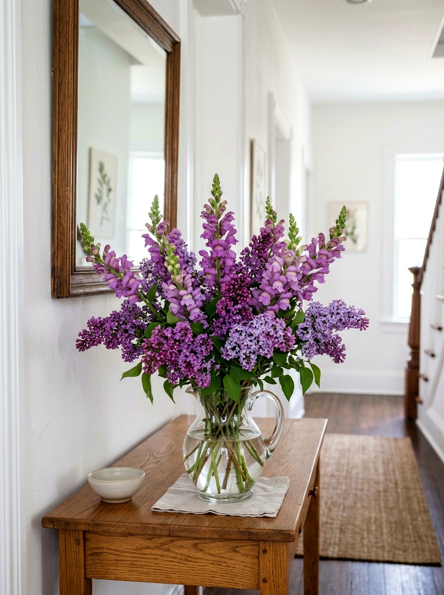 Snapdragon And Lilac Spring Vase - 25 Spring Snapdragon Arrangement Ideas