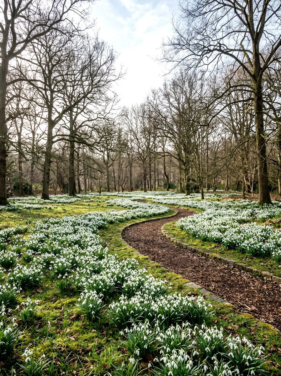 Snowdrop bulb garden - 25 Spring Shade Garden Ideas