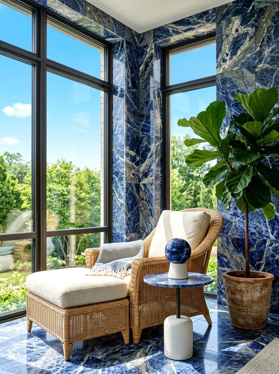 Sodalite Sunroom Decor - 25 Spring Crystal Decor Ideas