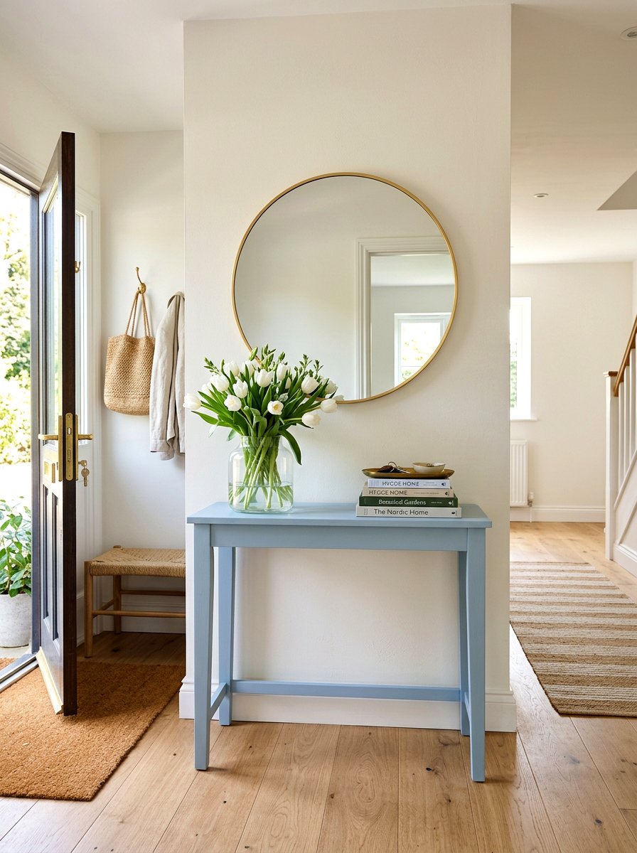 Soft Blue Entryway Console - 25 Spring Soft Blue Decor Ideas