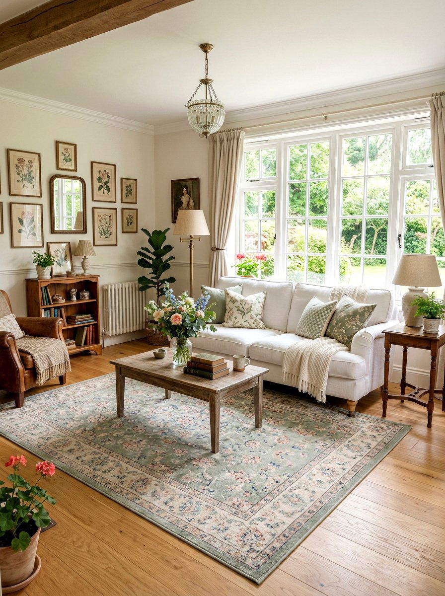 Soft Floral Area Rug - 25 Spring Shabby Chic Decor Ideas