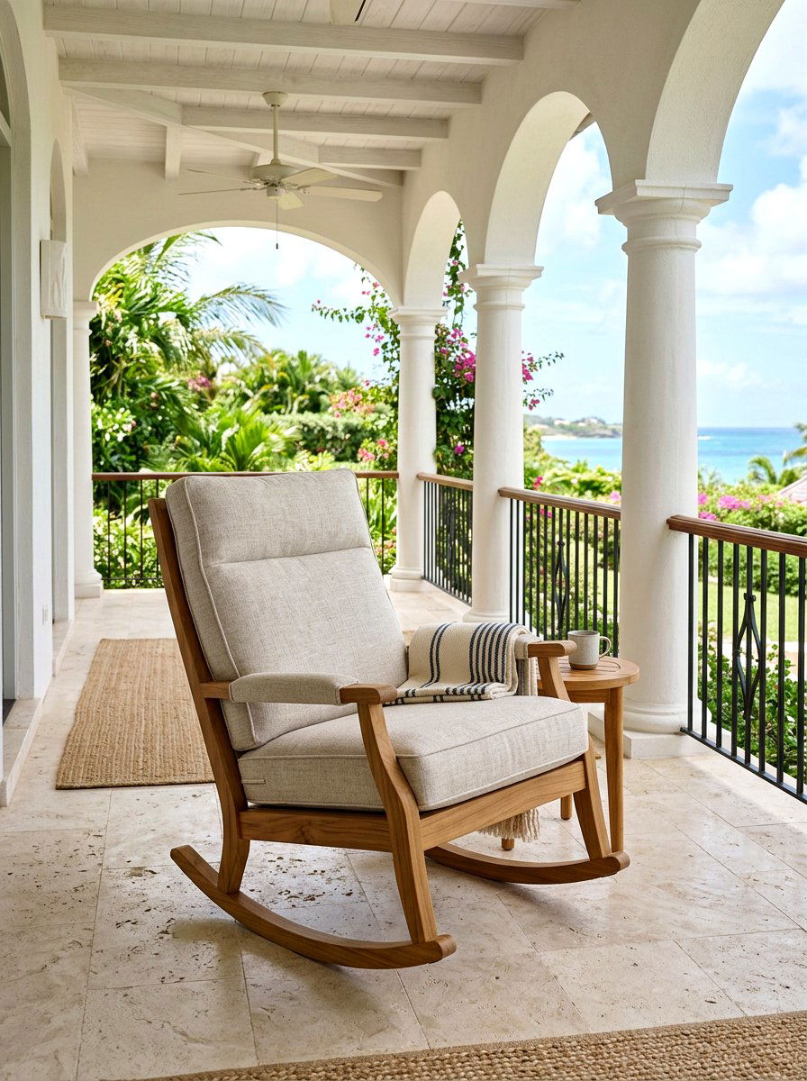 Soft Linen Upholstery - 25 Spring Porch Rocker Decor Ideas