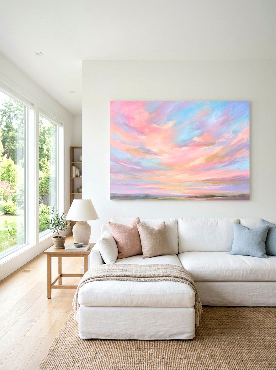 Soft Pastel Sky Painting - 25 Spring Vintage Art Ideas