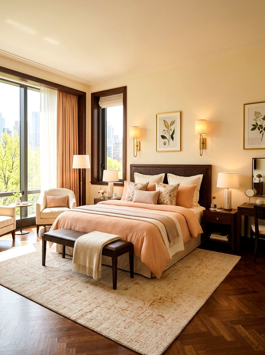 Soft Peach Linens - 25 Spring Hotel Room Decor Ideas