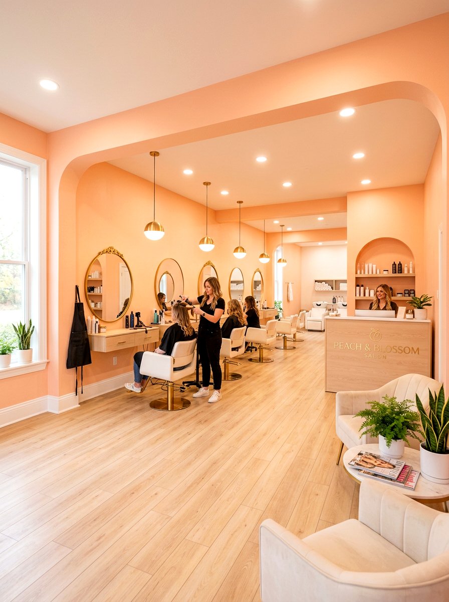 Soft Peach Paint - 25 Spring Salon Decor Ideas