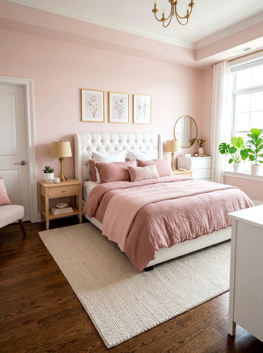 Soft Pink Bedroom - 25 Spring Pastel Decor Ideas