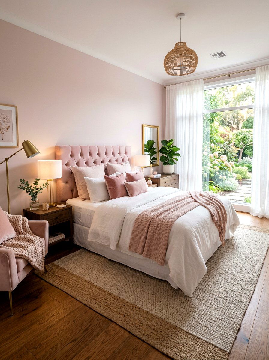 Soft Pink Master Bedroom - 25 Spring Blush Pink Decor Ideas
