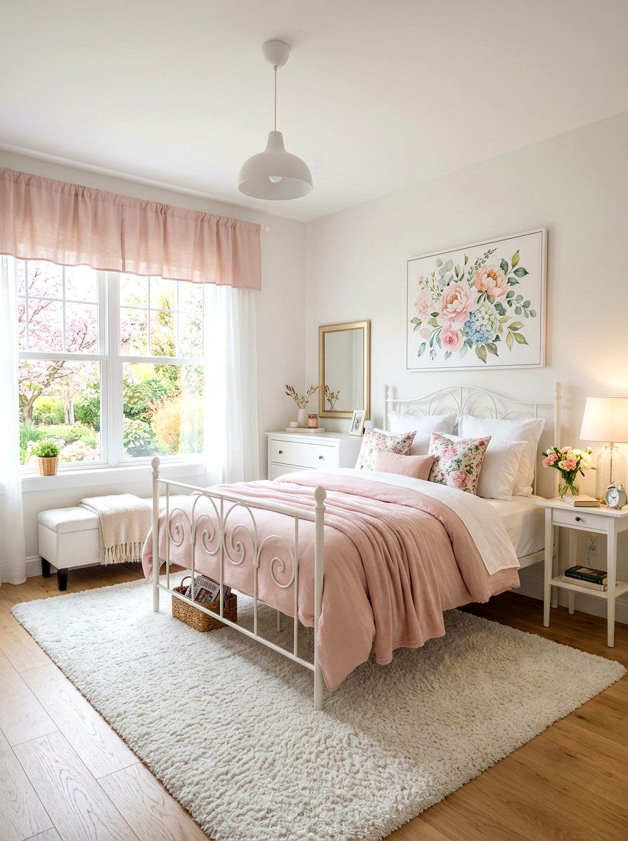 Soft Pink Valance - 25 Spring Valance Ideas