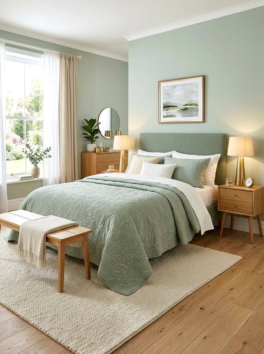 Soft Sage Quilt - 25 Spring Quilt Ideas