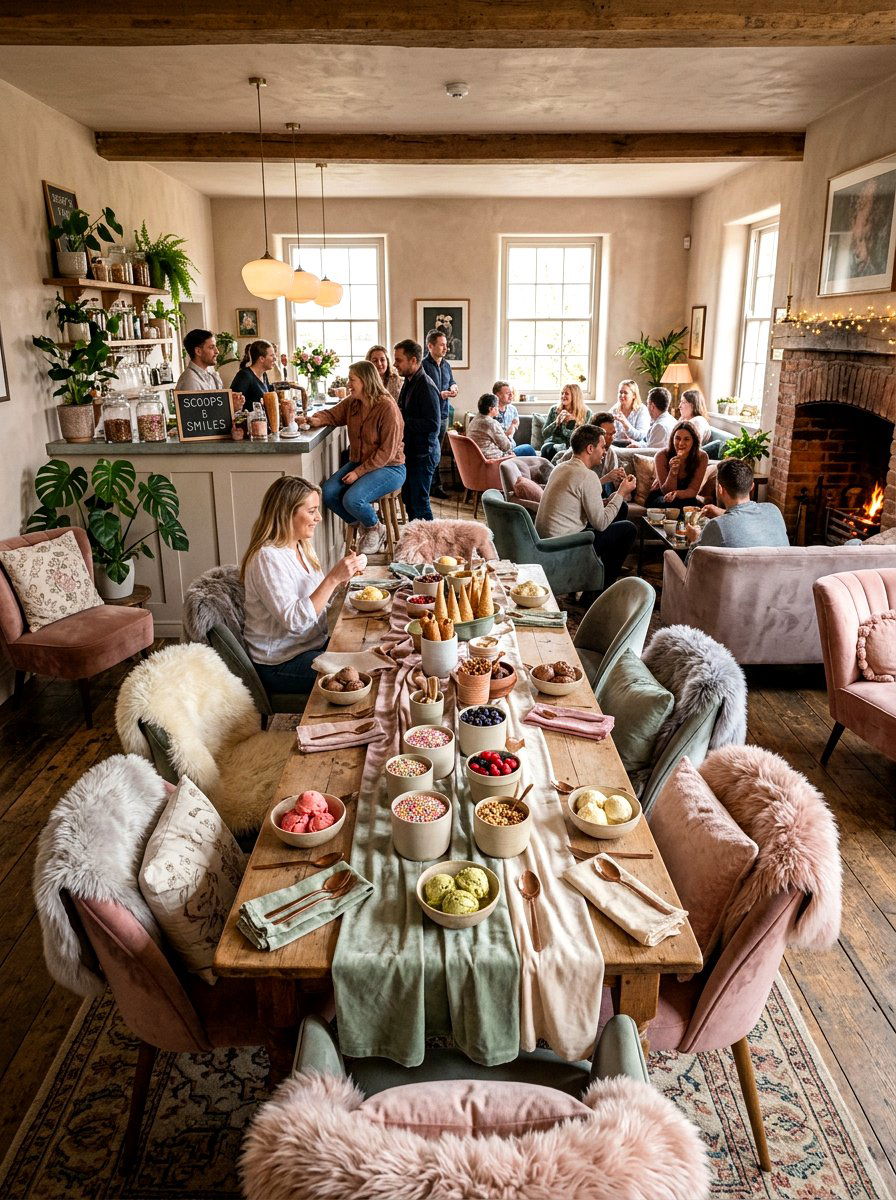 Soft Texture Ice Cream Party - 25 Spring Ice Cream Social Decor Ideas