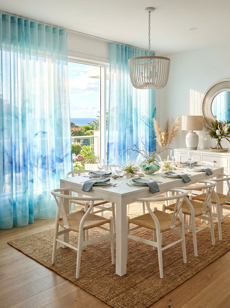 Soft Watercolor Curtains - 25 Spring Watercolor Decor Ideas