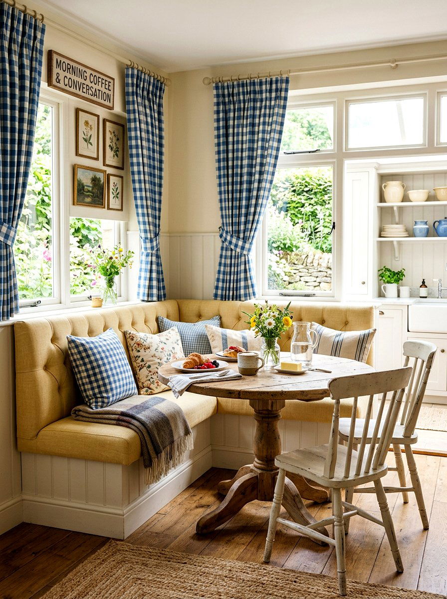 Soft Yellow Breakfast Nook - 25 Spring Butter Yellow Decor Ideas