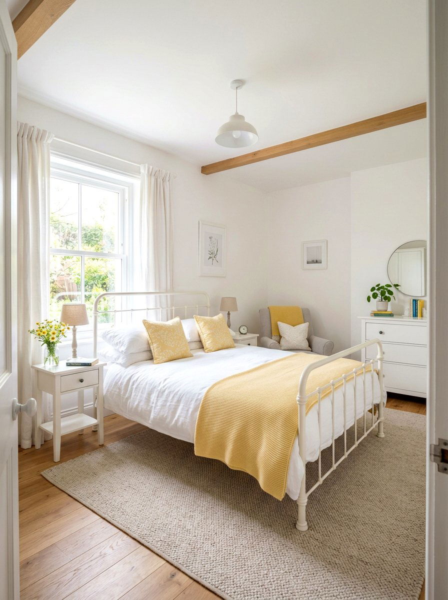 Soft Yellow Guest Room - 25 Spring Guest Bedroom Decor Ideas