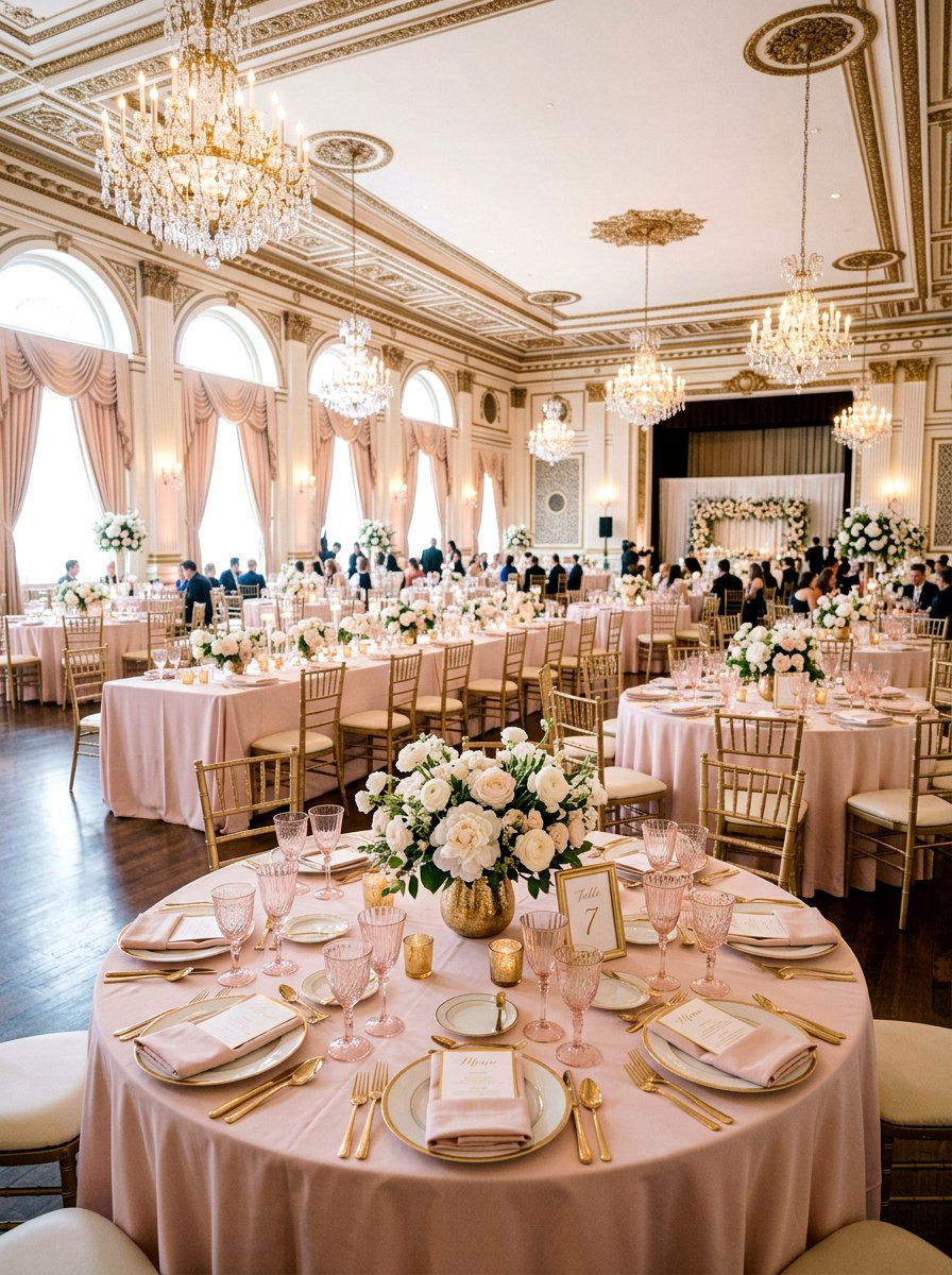 Soft blush color palette - 25 Spring Bridesmaid Luncheon Ideas