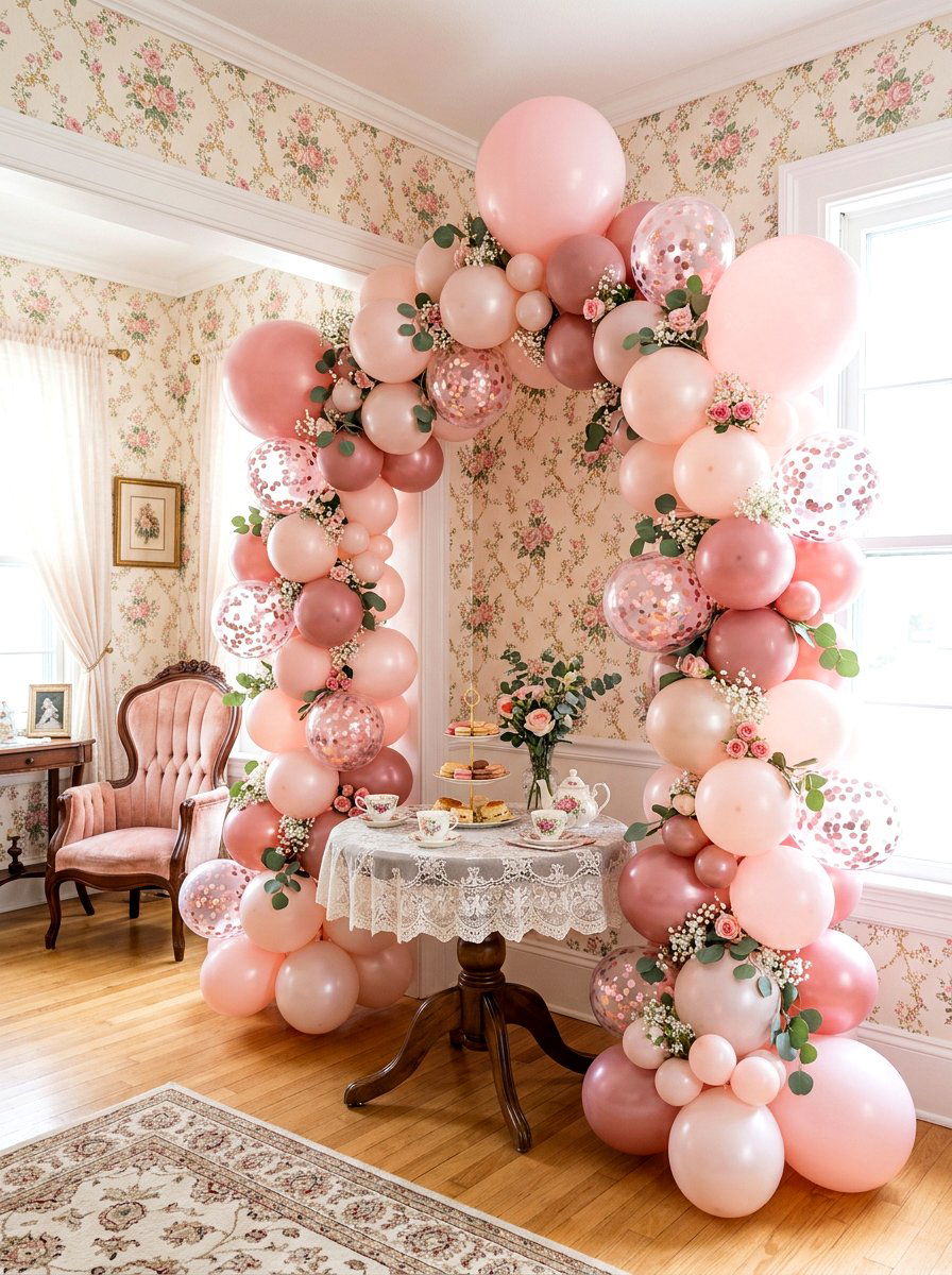 Soft pink balloon arch - 25 Spring Balloon Arch Ideas